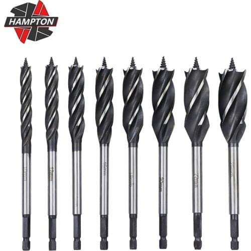 Twist Drill Bit Hex Shank 4 Flute Hole Cutter Auger Carpenter Drill Bit For Wood 10-25mm Core Drill Bit Woodworking Tools