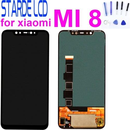 SUPER Amoled Display For Xiaomi MI8 6.21'' Mi 8 Global LCD Touch Screen Digitizer Assembly with Frame Replacement Parts