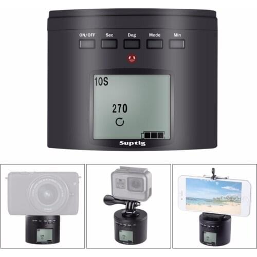 Suptig RSX-350 360 Degree Panoramic-Head Power-driven Time Lapse Stabilizer Tripod Adapter Turntable Mount for GoPro HERO9 /8 /7