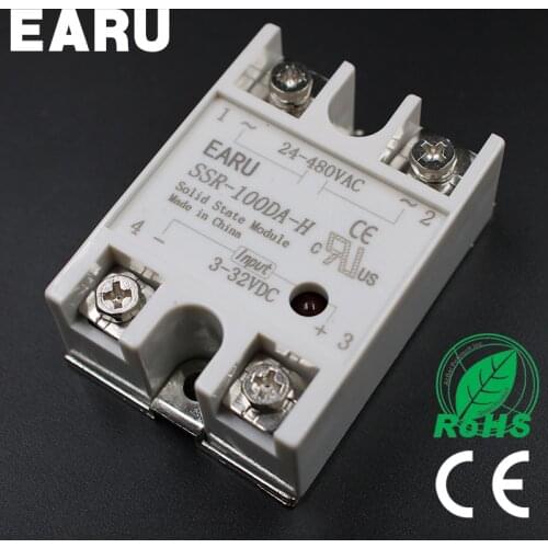 Solid State Relay SSR-100DA-H 100A SSR 100DA-H 3-32V DC TO 90-480V AC solid state Resistance Regulator