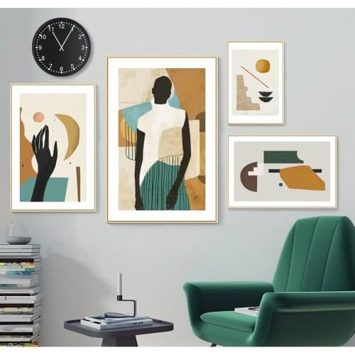 Creative Vintage Abstract Canvas Paintings Wall Art Gallery Poster and Print Interior Pictures for Living Room Home Decorations