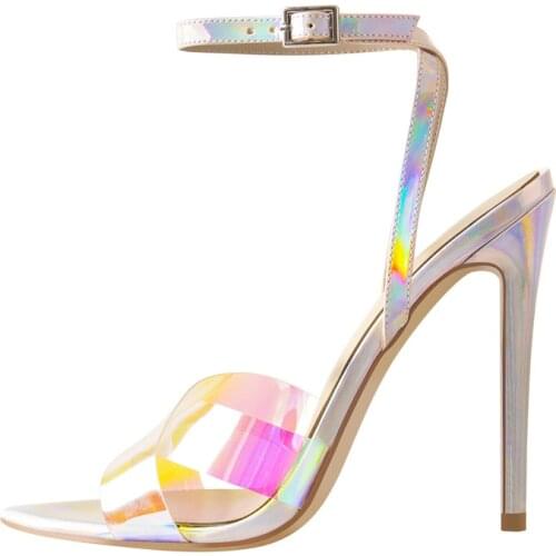 Onlymaker 2021 Summer Trend New Sandals Colorful Gorgeous Criss Cross Open Pointed Toe High Heeled Ankle Strap Big Size shoes