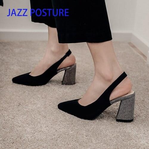 Women Pumps Sexy Summer Shoes High Heels Brand Woman Party Shoes Slingback Pointed Toe Buckle Strap Female Dress Shoes Plus Size