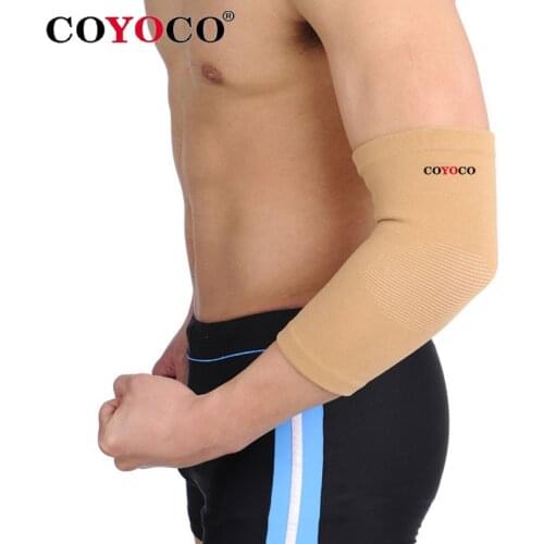 1 Pair Elbow Pad Protect Support Knee Sleeve COYOCO Brand High Elastic Sports Outdoor Cycling Gym Elbow Guard Brace Warm Brown