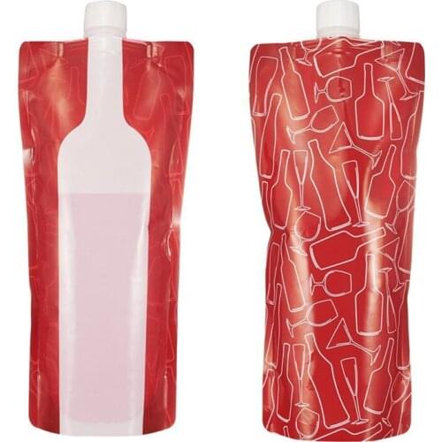 1PC Plastic Foldable Reusable Portable Wine Bottle Bag Unbreakable High Quality Travel Portable Leak Proof Wine Bag
