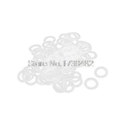16mm x 10mm x 1mm Nylon Flat Insulating Washers Spacer Gasket Clear 100pcs
