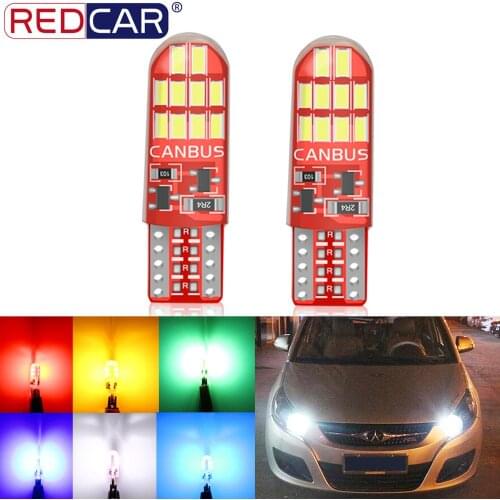 2pcs T10 W5W 194 168 Led Bulb 3014 Chips Super Bright Car Wedge Parking Light Side Door Bulb Reverse Instrument Panel Lamp 6000K