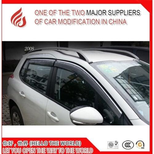 High quality 4 Piece Injection molding trim vent shade rain sun wind deflector window visor for Peugeot 2008 3008 4008 307 508