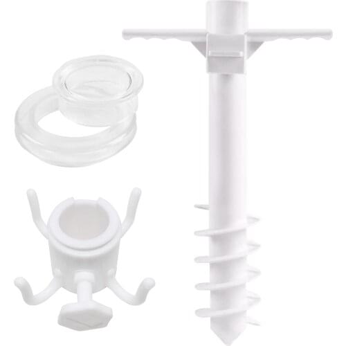 5-Spiral Design Beach Umbrella Sand Anchor Stand Holder Fits Beach Patio Lawn with Hanging Hook Umbrella Hole Ring and Cap Set
