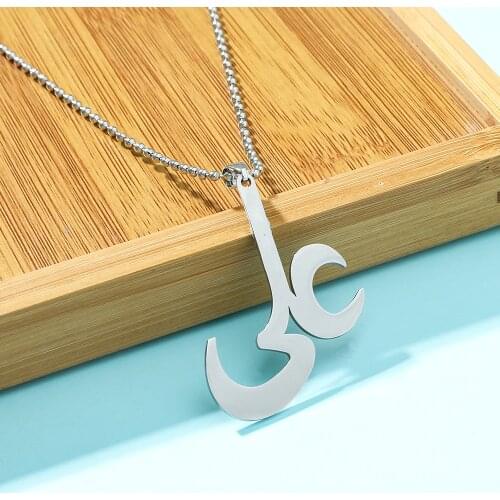 100% Stainless steel Islam Shia Muslim Imam Ya Ali Charm Pendant Necklace 50CM SS Chain