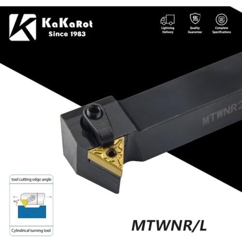 KaKarot External Turning Tool Holder MTWNR1616H16 MTWNR2020K16 MTWNL2525M16 TNMG160408 Carbide Inserts MTWNR Lathe Cutting Tools