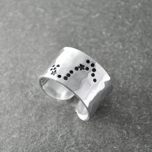 Scorpio Zodiac Constellation Ring, scorpio ring,scorpio birthday gift, Wide band zodiac ring, Horoscope Ring, Astrology Jewelry