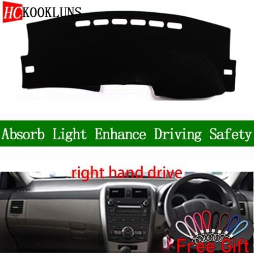 For Toyota corolla E140 E150 2007 2008-2013 Right Hand Drive Dashboard Cover Car Stickers Dash Mat Carpet Interior Accessories