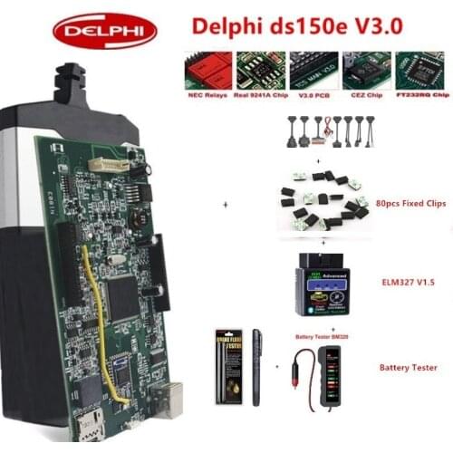 Full set Delphi ds150e Diagnostic Repair Tool OBD2 2017.r3 Tcs Pro Plus 2016.r0 With Keygen 8 Cables ELM327 V1.5 For Car Trucks