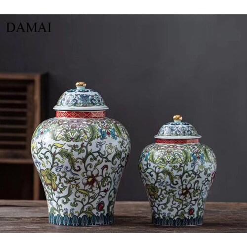 Chinese Enamel Ceramic Tea Tins Painted Blue and White Porcelain Gift Package Crafts Coffee Table Desktop Tea Leaf Container