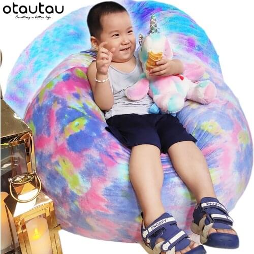 Kids Adults D80cm 2.6ft Fantasy Bean Bag Chair with Filling Floor Corner Seat Lazy Sofa Sac Pouf Game Couch Recliner Furniture