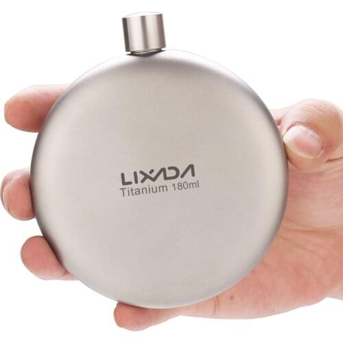 Lixada 180ml Leakproof Titanium Flask Alcohol Whisky Wine Flask Titanium Flask Funnel for Outdoor Camping Backpacking Travel