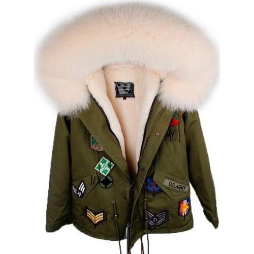 Maomaokong 2020 new Short the Faux fur Liner big fox fur collar loose version of cotton jacket women