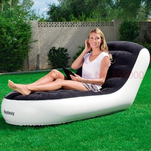 165x84x79cm Flocking back inflatable sofa lazy sofa folding loungers outdoor portable inflatable chair,big relaxing air 1pcs