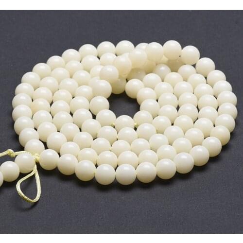 Natural 114PCS White Talipot Palm Bodhi Round Beads 8mm 9mm 10mm Good For Making Mala Bracelets Necklace TSB0206