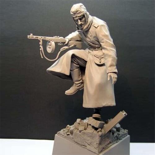 Unpainted WWII Soldier Resin Figure 1/16 Scale Model Kit Resin Colorless Self-Assembled Toy No.629