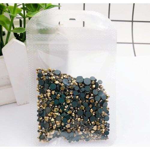 New Packing 1000PCS Glass Strass Crystal DMC Hot Fix Rhinestone Iron on Stones Flatback Golden Hotfix Rhinestones for Clothes