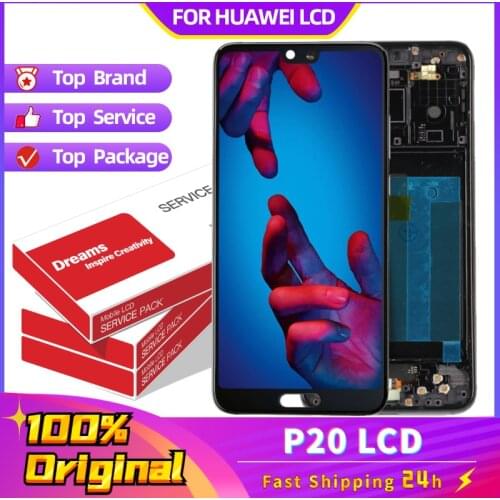 Original Screen For Huawei P20 EML-L29 L09 L22 Display With Fingerprint Touch Screen Digitizer Replacement For Huawei P20 LCD
