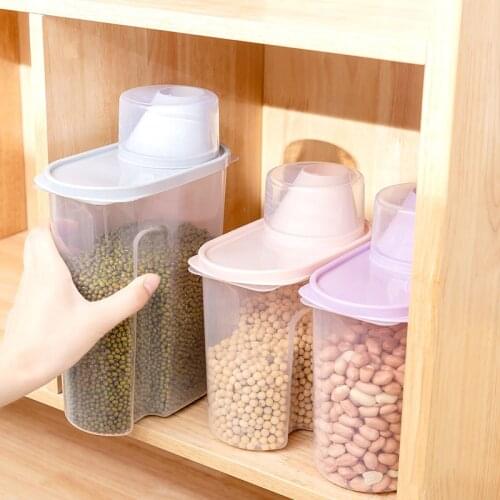 Plastic Food Storage Box Grain Cereal Dispenser For Bulk Rice Storage Container Clear Box Rice Bin Dried Fruit Noodle Container