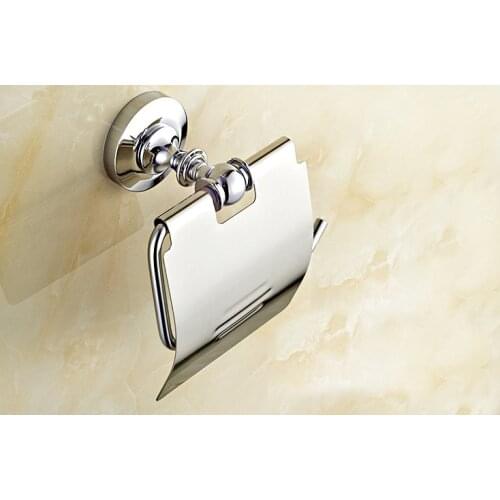 Polished Chrome Brass Wall Mounted Bathroom Toilet Paper Roll Holder Bathroom Accessory mba804