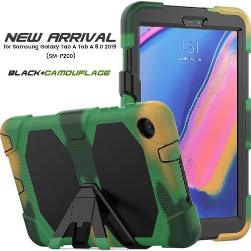 Anti-knock Shockproof Hybrid Case For Samsung Galaxy Tab A 8.0 2019 SM-P200 Tablet Cover with S Pen 8.0 P200 With Stand Case