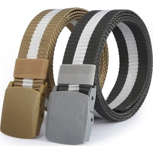 High Quality Fashion Male Nylon Belt Outdoor Plastic Automatic Buckle Canvas Belts Casual Pant Wild luxury Waist Belts