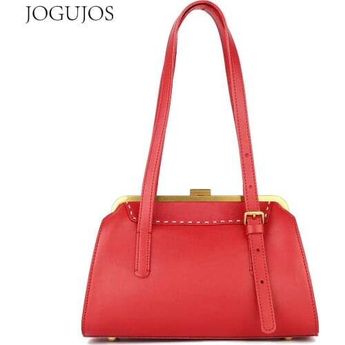 JOJUJOS Shoulder Bag for Women New Luxury Designer Geniune Leather Handbags Purse Cow Leather High Quality Ladies Tote