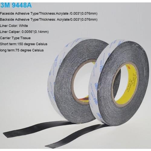 2 Meter 25mm Width 3M9448A Double Coated Tissue Tape Thermally Conductive Adhesive thermal pad for heat sink heatsink radiator