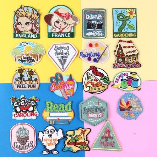 Fine Cake Pizza Embroidered Iron on Patch Fun Science Fiction Aventure Jacket Badge Kids Clothing Fabric Accessories DIY Decor