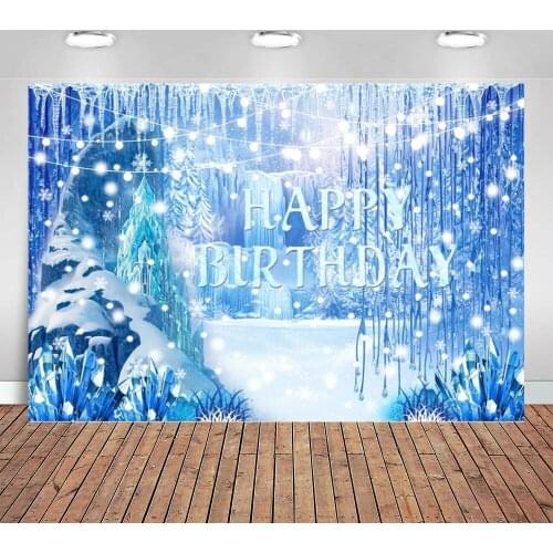 Frozen Backdrop Winter Snow Photography Backdrops Solid Color Backgrounds for Photo Studio Vinyl Cloth Photography Accessories