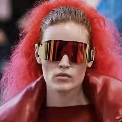 2021 New Square Oversized Women Man Sunglasses Fashion Large Frame One Piece Eyewear Personality Siamese Shades For Women UV400