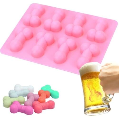 1Pc 8 Holes Penis Shape Ice Cube Tray Silicone Cake Mold Chocolate Moulds Cake Decorating Tools Summer Kitchen Accessories