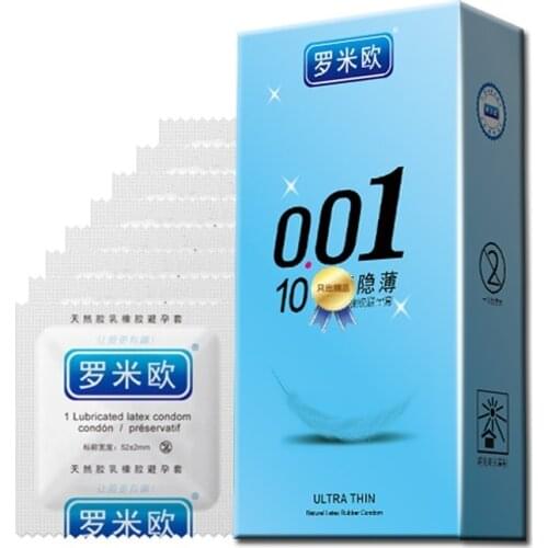 Luomiou 10pcs Ultra Thin Natural Rubber Condoms 10 pcs toys for adults anal sexshop sex for men penis tip cock lubricant