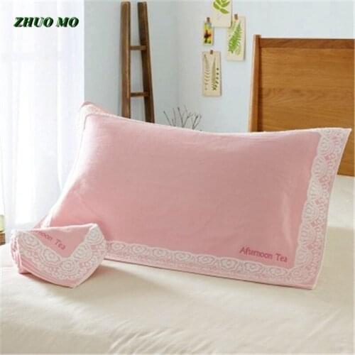 100% Cotton Lace Pillowcase 50*80cm Large 3 Color Home For Women Men Kids Girls Luxury Wedding Decoration Gift Pillow Cover
