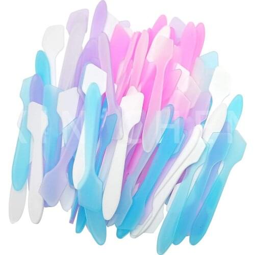 100pcs Mini Cosmetic Spatulas Face Cream Makeup Mask Spoon Cosmetic Scoop DIY Make Up Tools Cream Stick Beauty Tool Kits