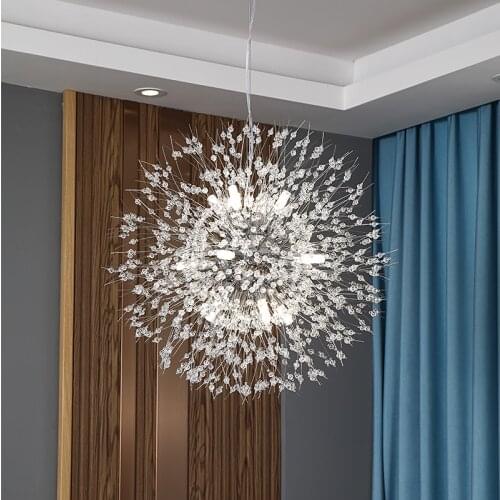 2021 Modern Crystal Dandelion Chandelier Lighting Pendant Lamp For Living Room Dining Room Home Decoration led Ceiling Lamp