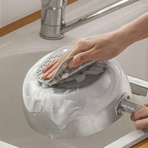 3pcs Dishwasher Pot Brush Kitchen Food-grade Silicone Multifunctional Don't Hurt Hands Remove Stains Easily Cleaning Brush 2021