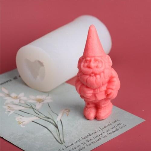 3D Santa Claus Candle Mold DIY Fondant Cake Silicone Baking Mould Bear Shape Candle Aromatherapy Making Tools Resin Crafts