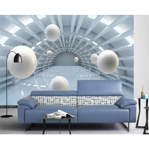 Beibehang Modern minimalist 3D stereo ball geometric wallpaper bedroom bedside space decorative mural background papel de parede