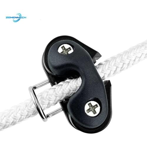 Boat Accessories Black Composite Ball Bearing Cam Cleat with Leading Ring Pilate Equipment Fast Entry Rope Wire Fairlead Sailing