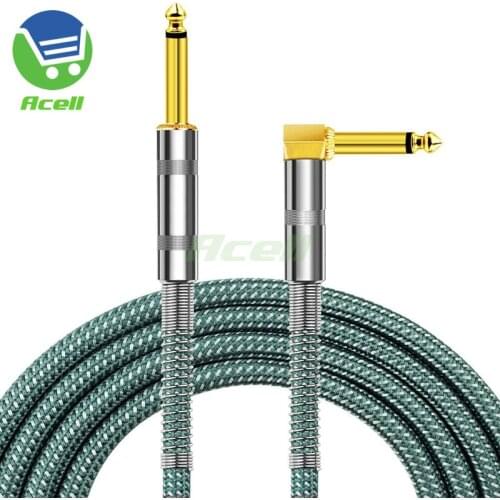 6.35mm/TS 1/4-inch Audio Cable Right Angle to Straight for Fodera Alembic Sadowsky MTD Gibson Warwick Spector Electric Bass