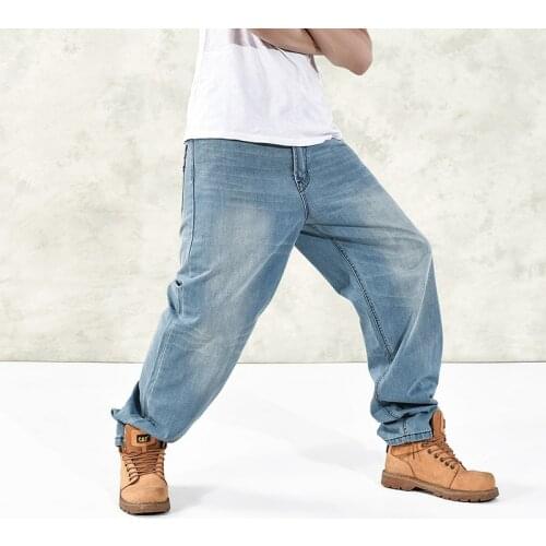 30-46 Plus Size 2021 Jeans Mens Black Harem Pants Loose Korean Style Trendy Jogger Pants Workwear Casual Pants Baggy Vintage