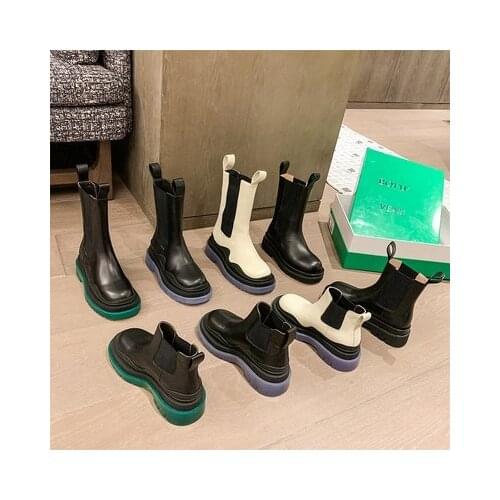 Brand Mona Same Shoes Thick Soled Chelsley Short Boots Womens Pipe Boots Net Red Thin Martin Boots British Wind XBv Boots