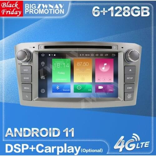 Carplay 6+128G Android 11 Radio Receiver For Toyota Avensis 2002-2008 Car GPS Multimedia Audio Stereo Video Player Head Unit