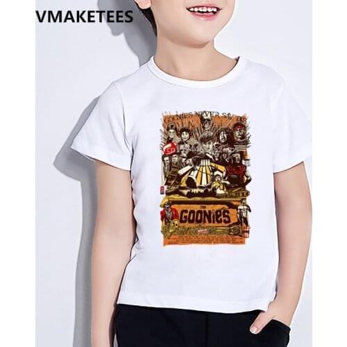 Kids Summer Short Sleeve Girls&Boys T shirt Children The Goonies Never Say Die Print T-shirt Astoria Casual Baby Clothes,HKP793